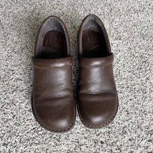 B.O.C. Brown Leather Mules Slip-On Comfort